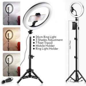 Pack Of 3 Tripod Stand 7feet & +26CM Ring Light-raviaccessories-pk-price-pakistan